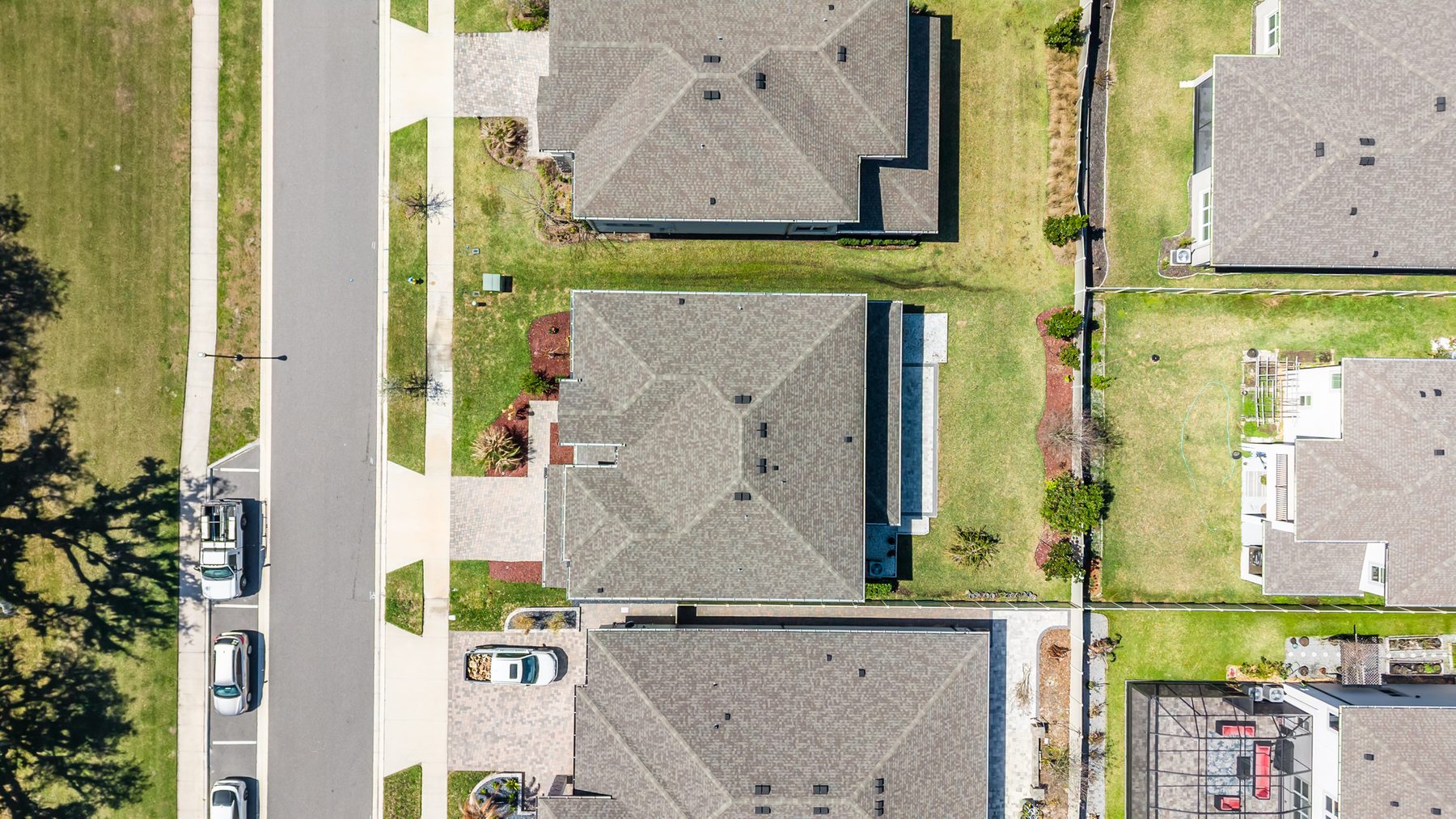 Aerial drone photo of a property in Lutz, FL