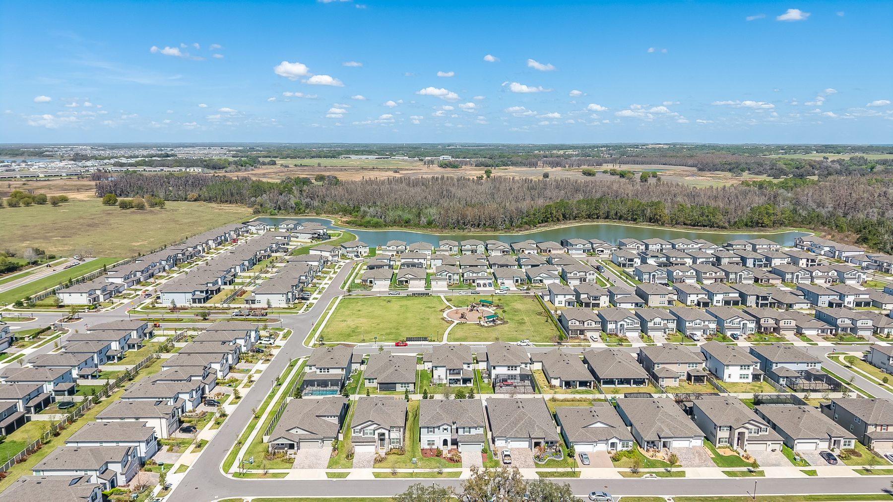 Aerial drone photo of a property in Lutz, FL
